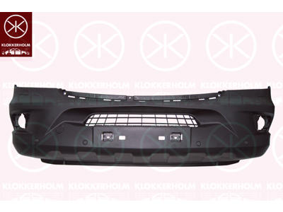 Bumper, Front, with hole(s) for fog lights, with hole(s) for washer nozzle, with hole(s) for park distance control, black