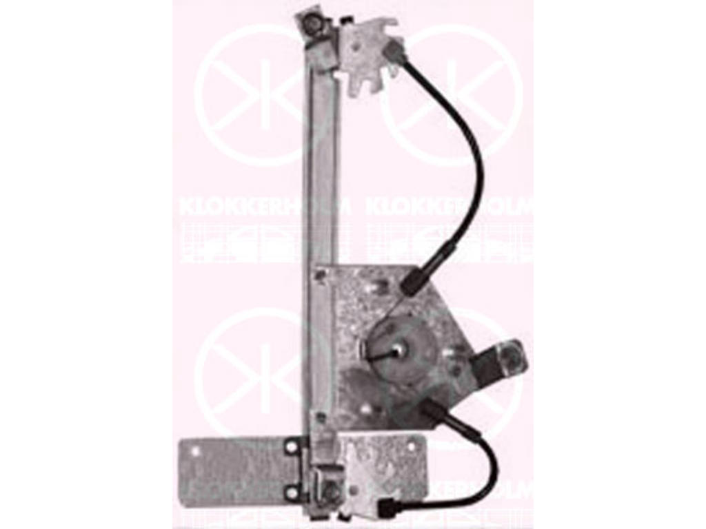 Window Regulator, 4-dr, without electric motor, Electric, Left Rear