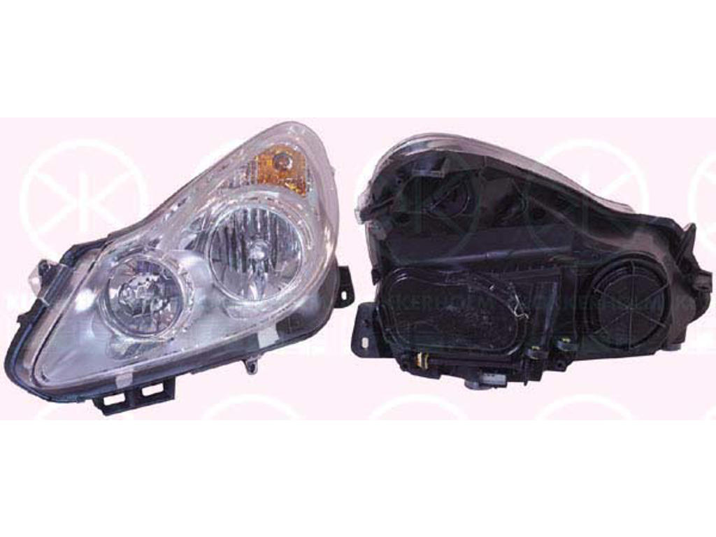 Headlight, Illuminance [lx]: 15, Right, H7/H1, Valeo, with motor for headlamp levelling